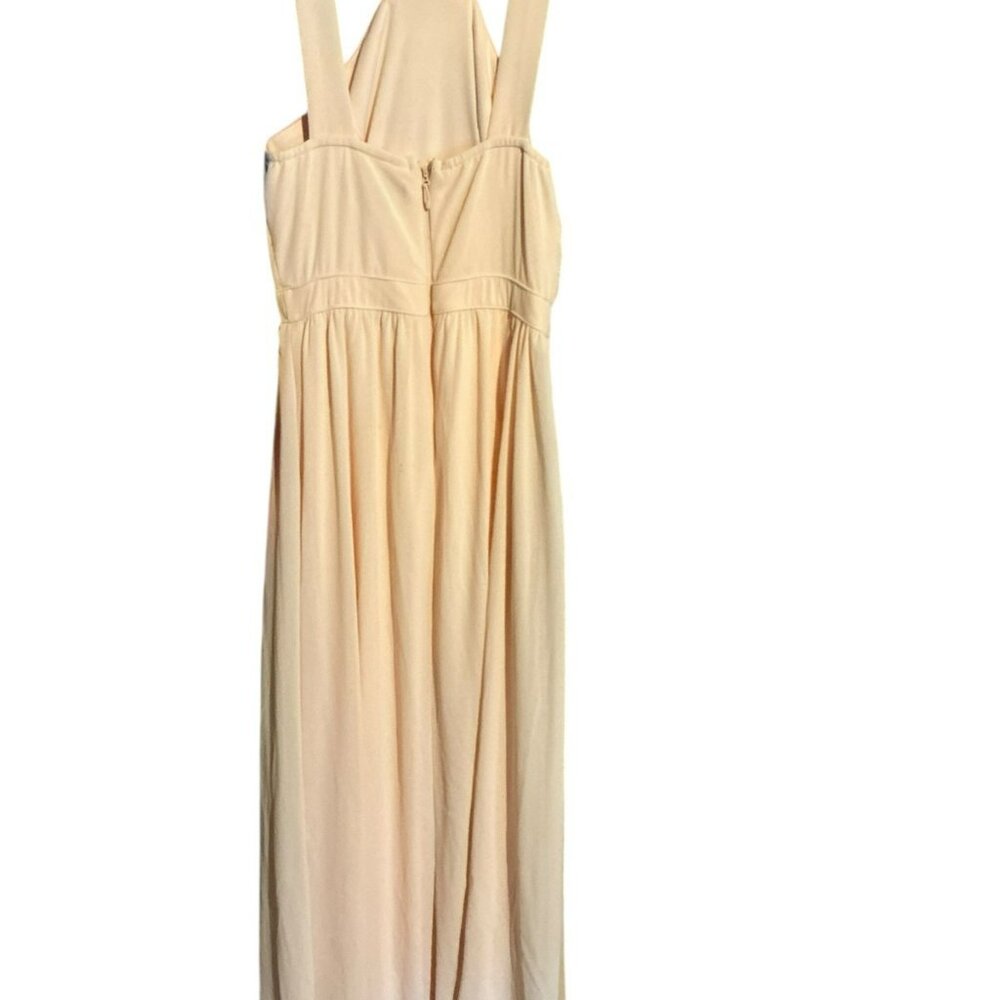 Lulus Dress Womens XS Air Of Romance Maxi Light Pink / Taupe Halter Evening Gown - Picture 3 of 4